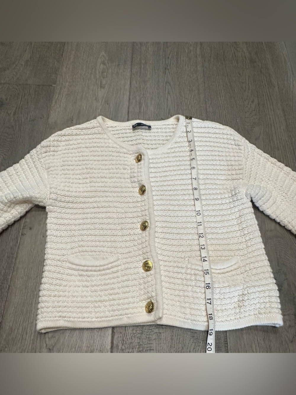100% Cotton Textured Sweater Jacket petite XS - Picture 10 of 14